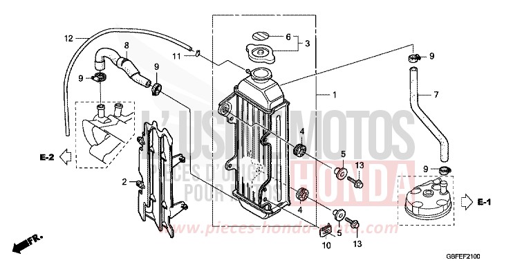 KUEHLER von CR85R "Big Wheel" EXTREME RED (R292) von 2007